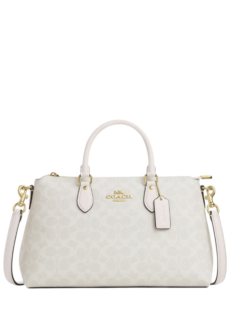 Coach Georgia Satchel Bag In Signature Canvas - White