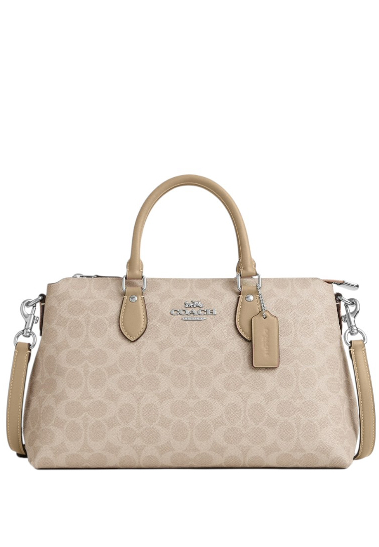 Coach Georgia Satchel Bag In Signature Canvas - Sand/Taupe