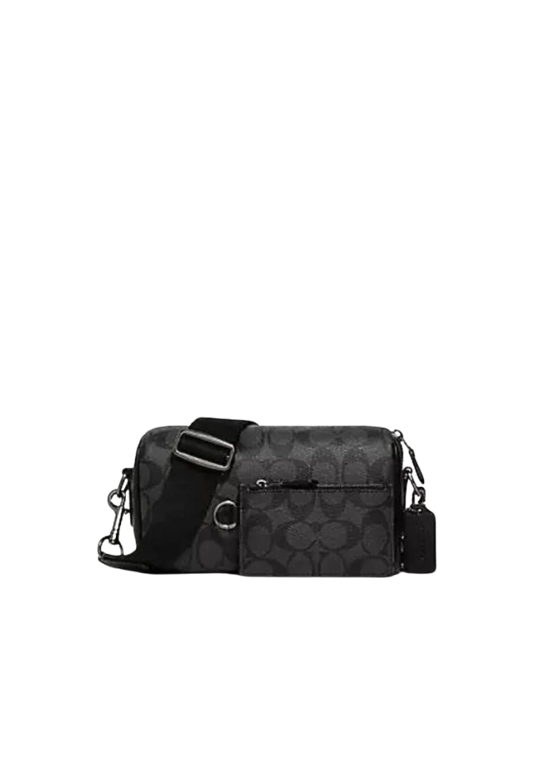 Coach Coach Axel Crossbody Bag In Signature Canvas In Charcoal CJ674