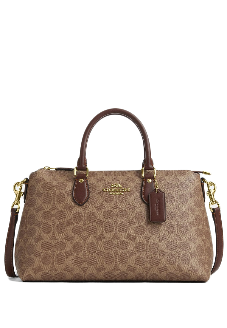 Coach Georgia Satchel Bag In Signature Canvas - Tan/Brown