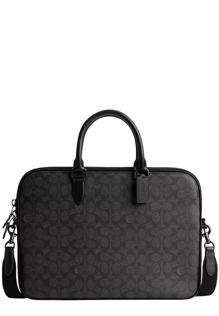 Coach Gotham Slim Briefcase Bag In Signature Canvas - Charcoal Signature CV955