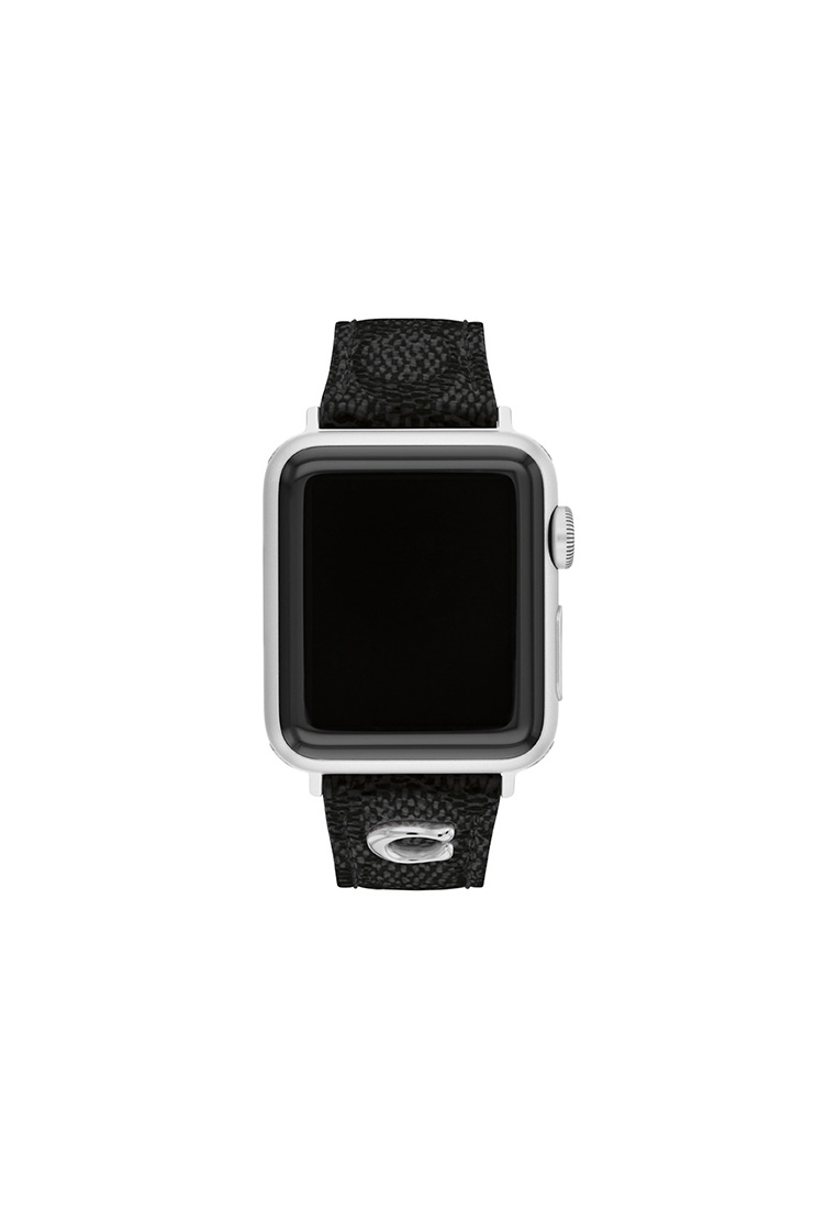 Coach Apple Straps Women's Black & Grey PVC Watch Strap - 14700288