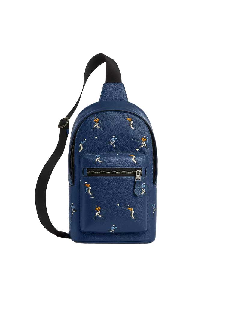 Coach West Pack With Baseball Print Deep Blue Multi CAX48