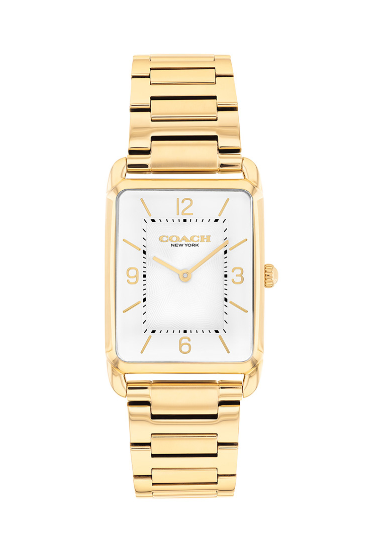 Coach ELLIOT Unisex Watch IONIC PLATED THIN GOLD STEEL Strap - Silver white Dial 14400048