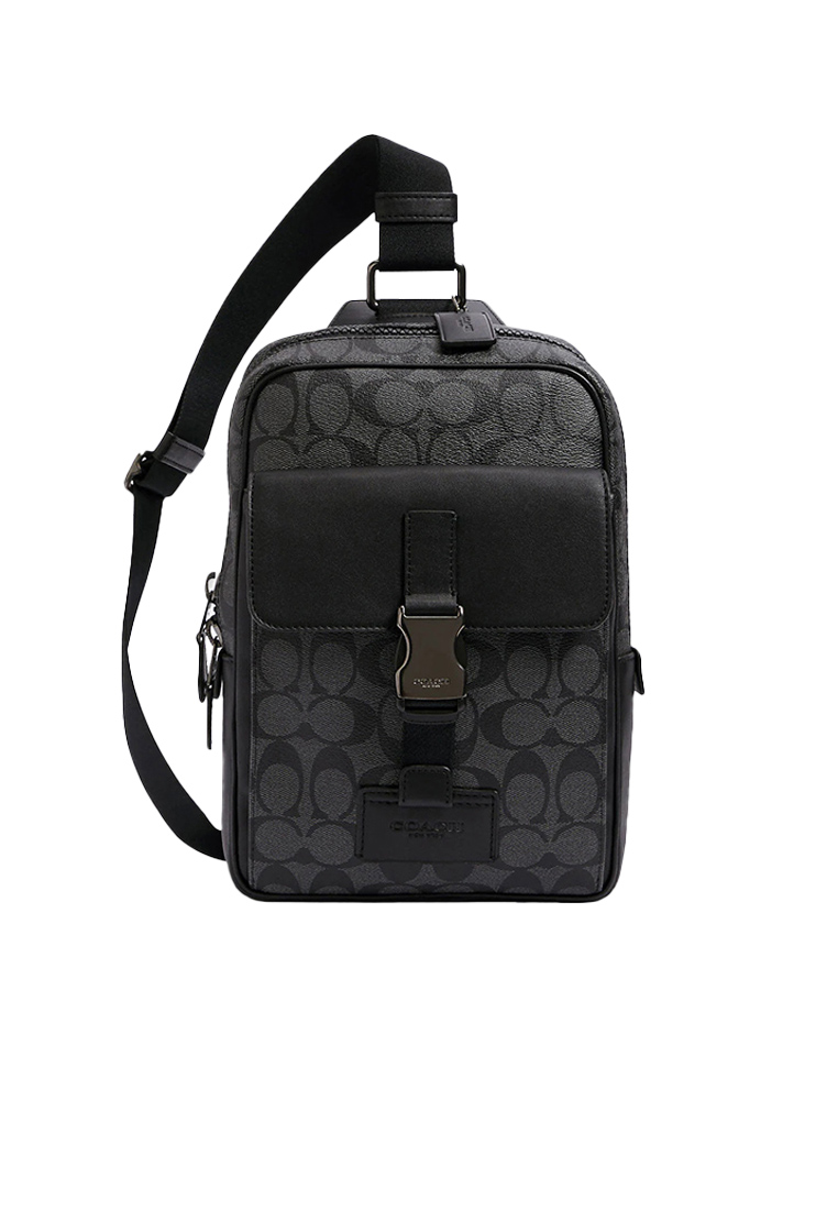 Coach Track Pack In Signature Canvas Black C2711