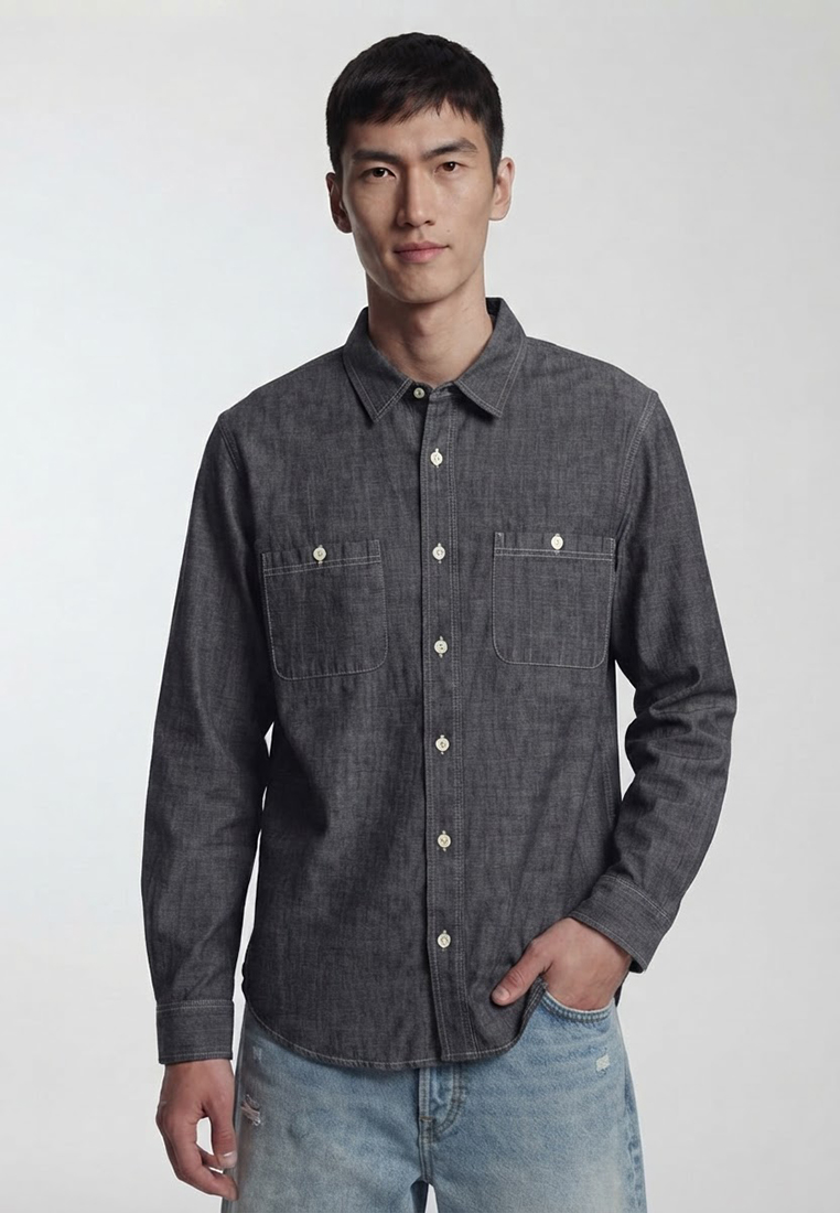 Cotton On Denim Long Sleeves Worker Shirt