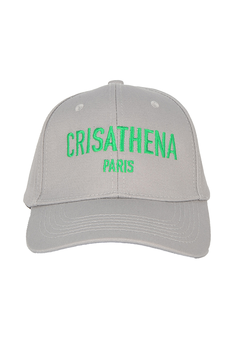 Crisathena Paris embroidery "Large Logo" Cap in Grey