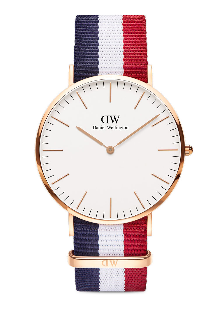 Daniel Wellington Classic Cambridge 40mm Watch White dial  Nato strap Rose gold Men's watch Male wat
