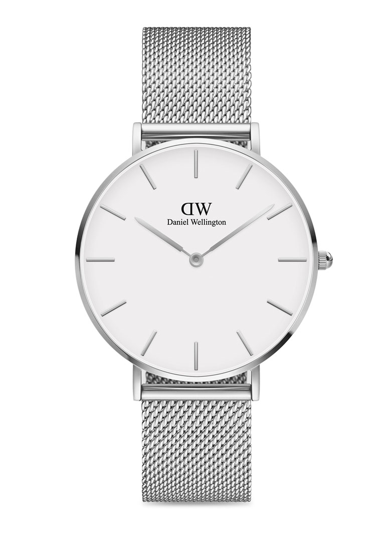 Daniel Wellington Petite Sterling 36mm Watch Mesh strap White dial Sliver Unisex watch Watch for wom