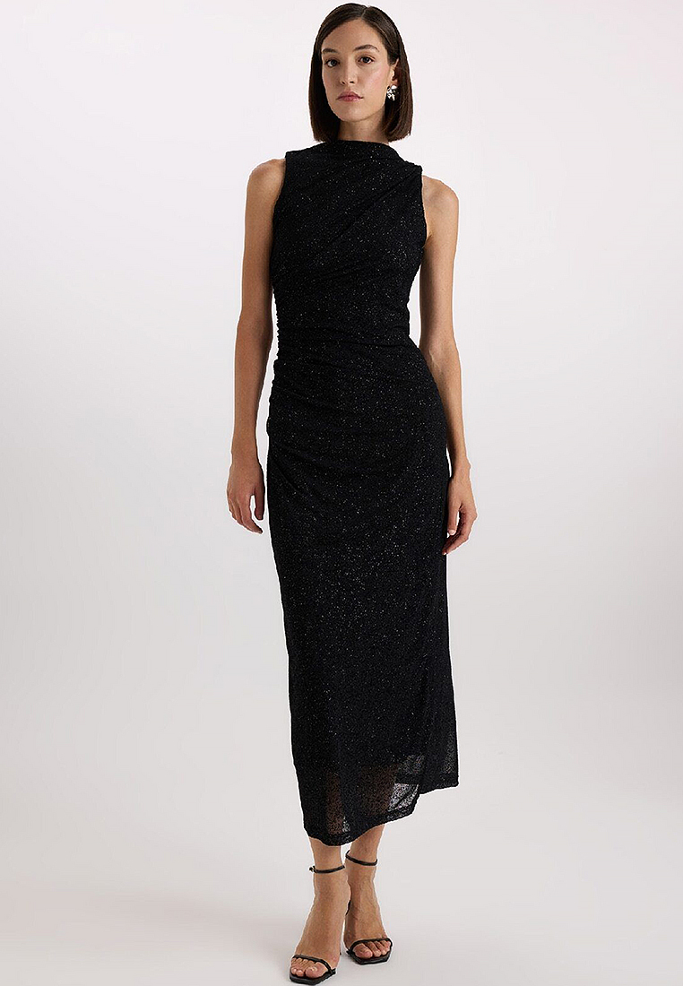 DeFacto Glitter Midi Dress