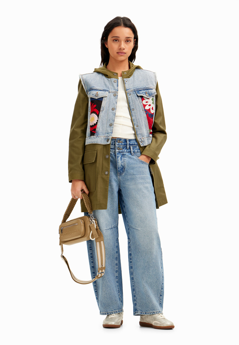 Desigual Desigual Woman 2-in-1 embroidered hybrid parka.