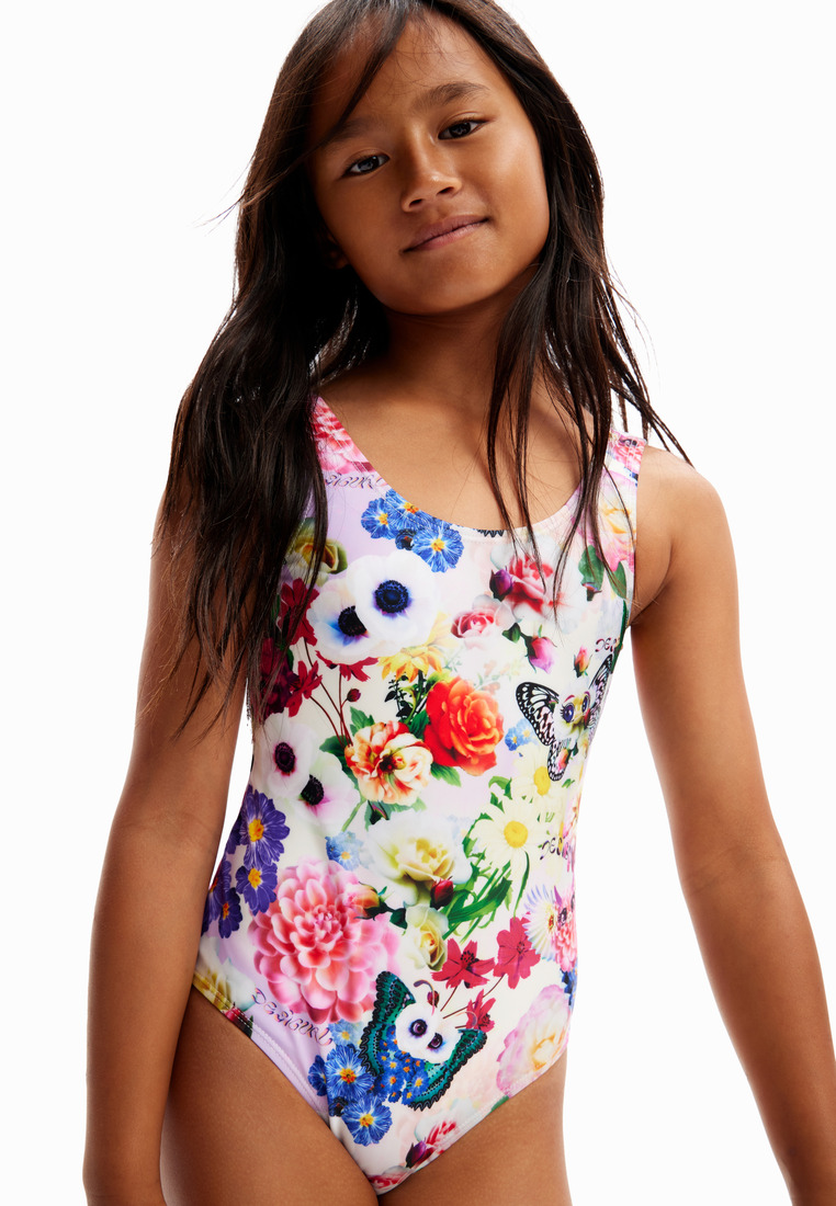 Desigual Desigual Girl Fantasy strap swimsuit.