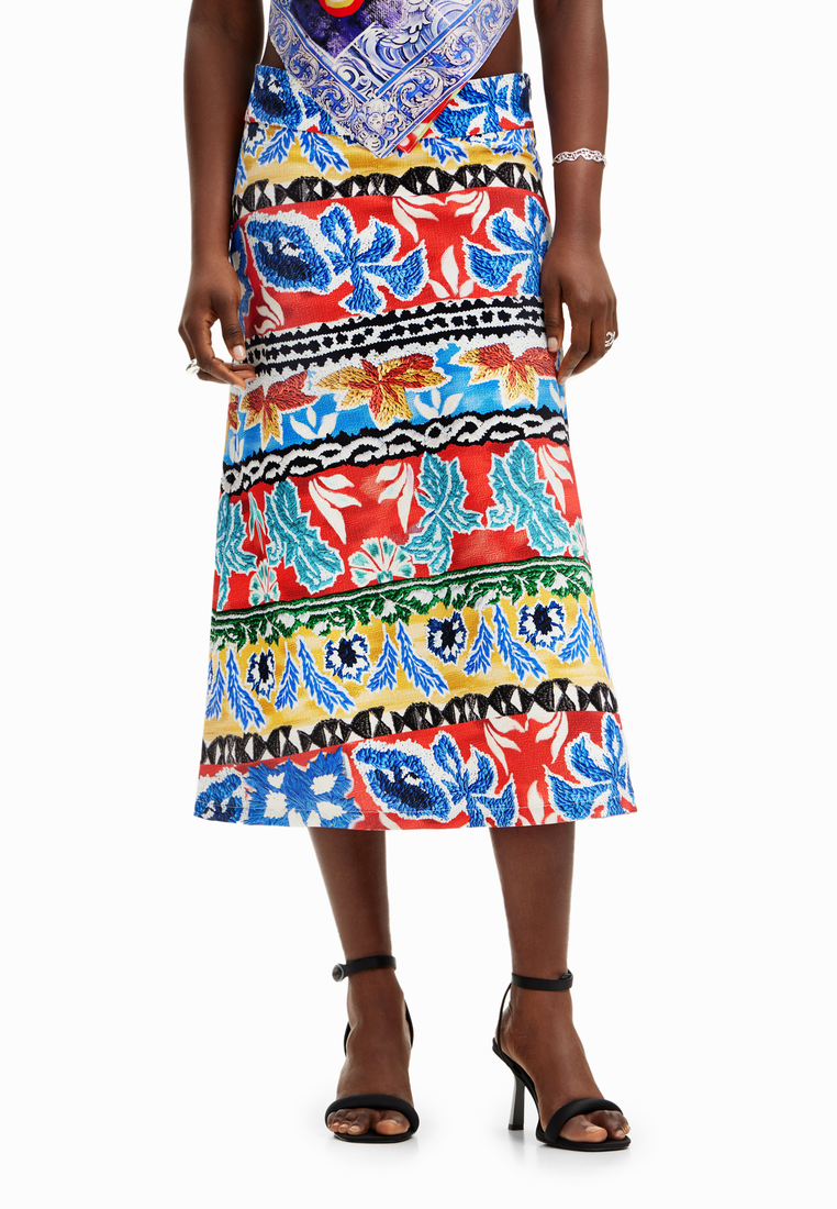 Desigual Stella Jean ethnic midi skirt