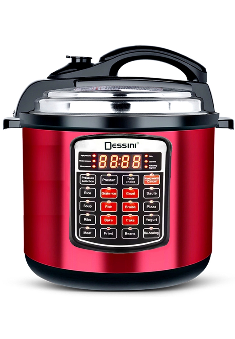 DESSINI ITALY 1L Electric Rice Cooker Lunch Box Non Stick Stainless Steel  Inner Pot with Steamer