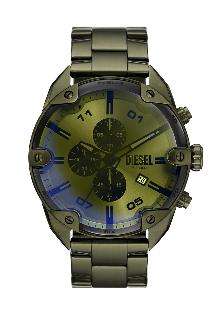 Diesel Diesel Men's Spiked Chronograph Watch ( DZ4670 ) - Quartz, Green Case, Round Dial, 24 MM Gree