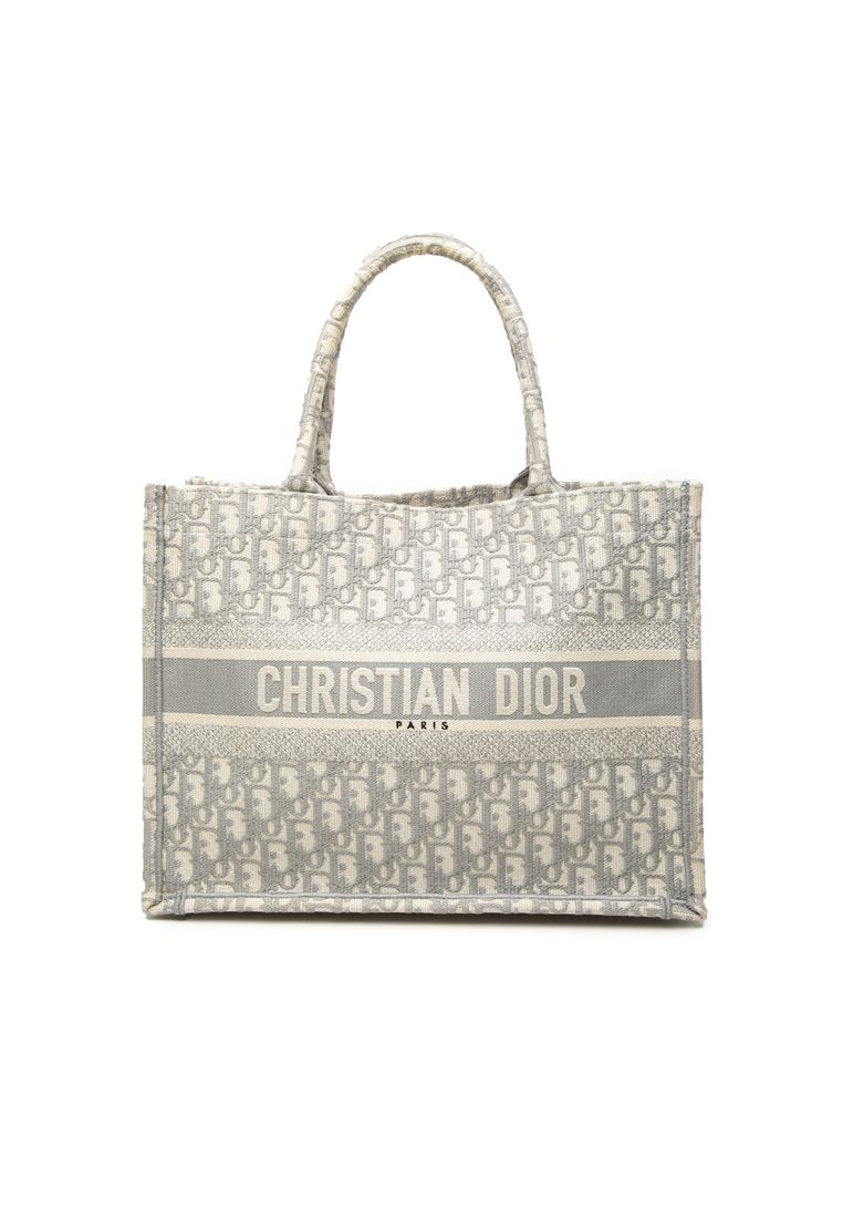 Dior Pre-Loved Dior Medium Oblique Embroidered Canvas Book Tote