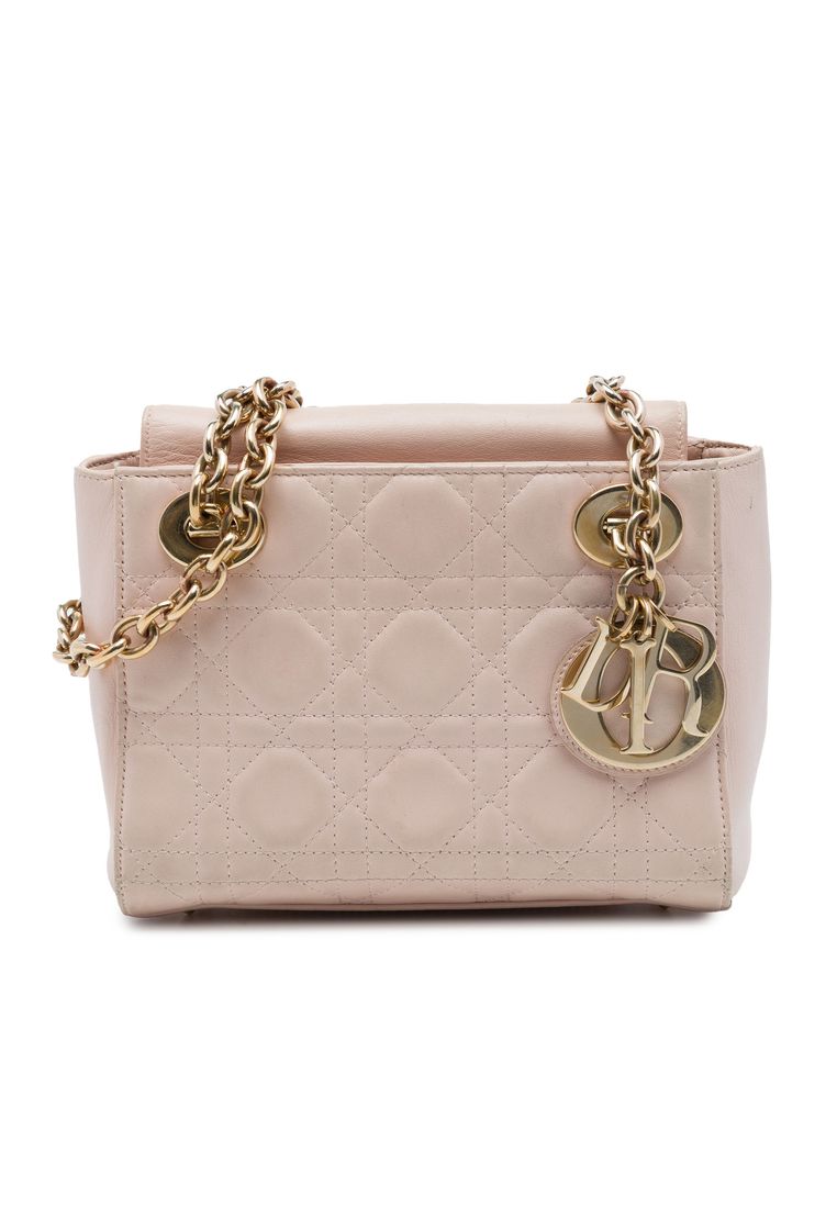 Dior Pre-Loved Dior Lambskin Cannage Lady Dior Double Chain Bag