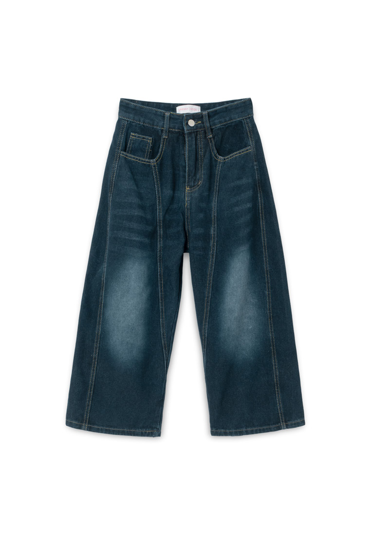 DRUM Women Denim Washed  Baggy Jeans- Dark Blue