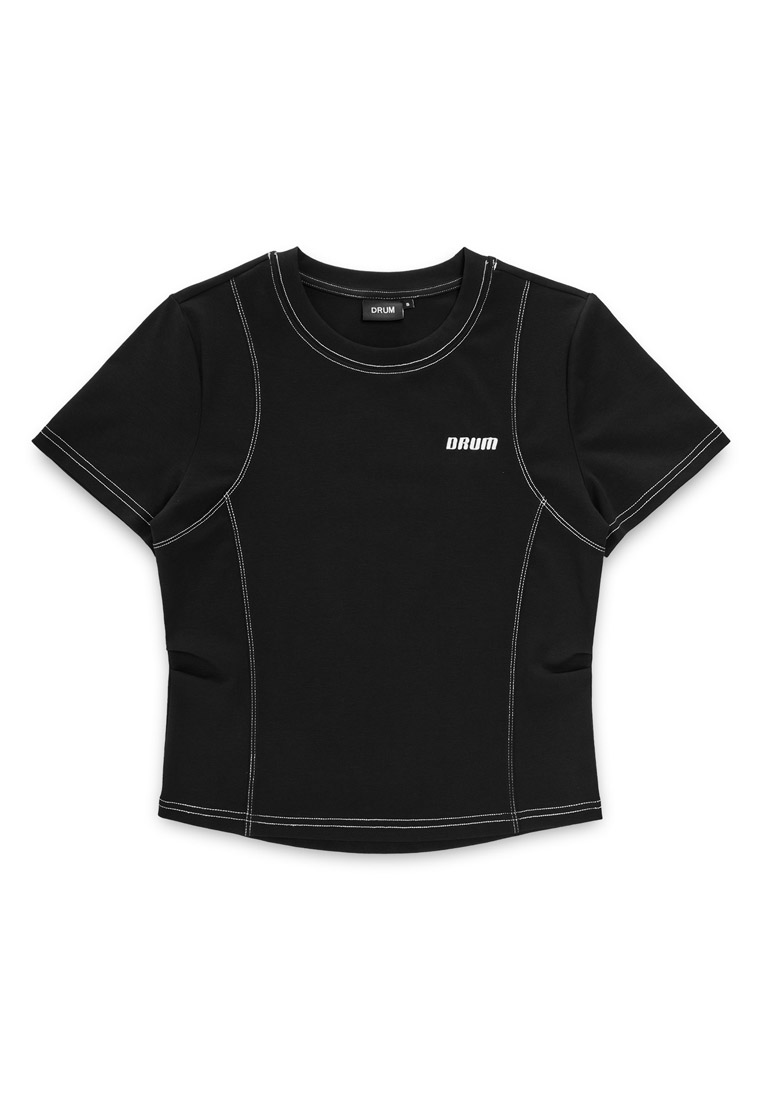 DRUM DRUM S. Ladies Lucky 8 Crop Top- Black