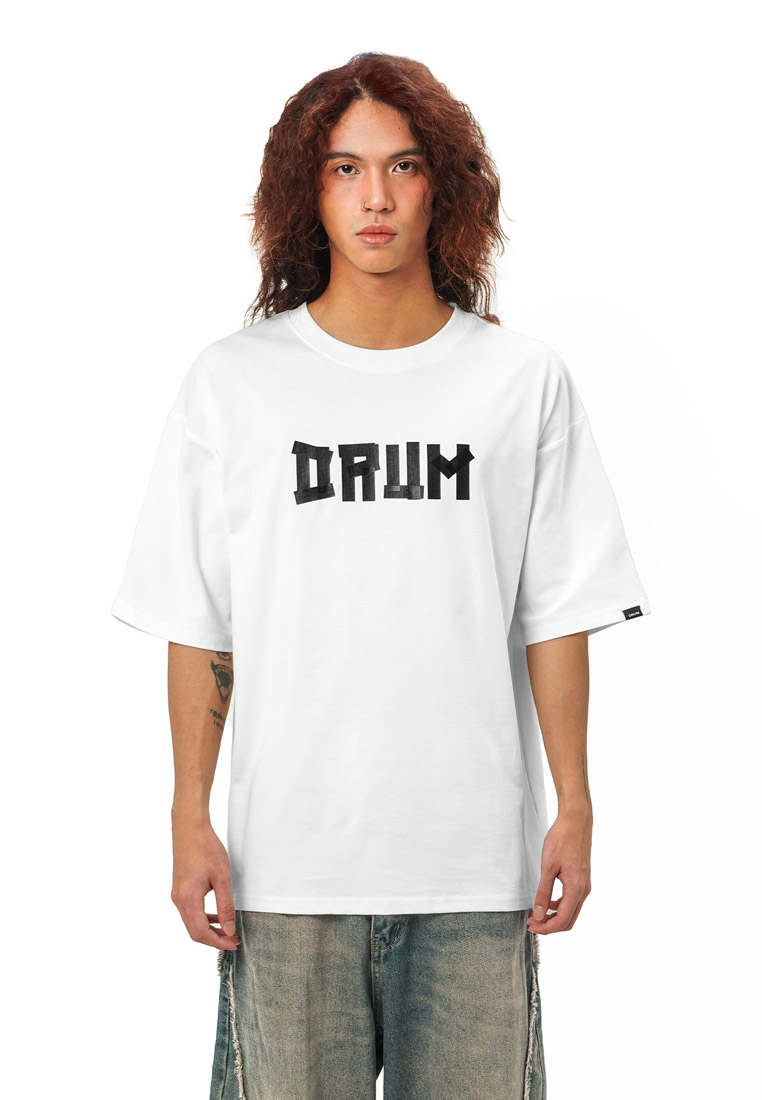 DRUM DRUM Select Logo TPU Tape Oversized Tee- White
