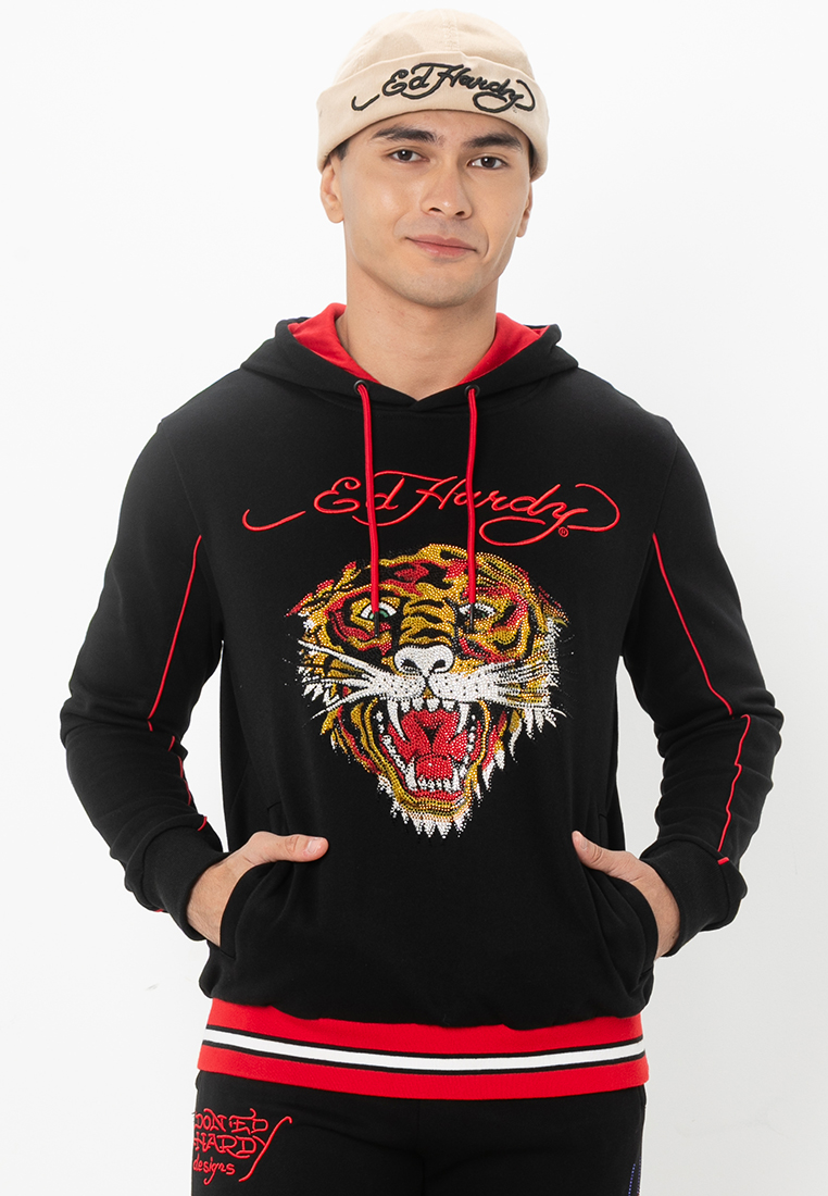 Ed Hardy Premium Tiger Pullover Hoodie - Unisex