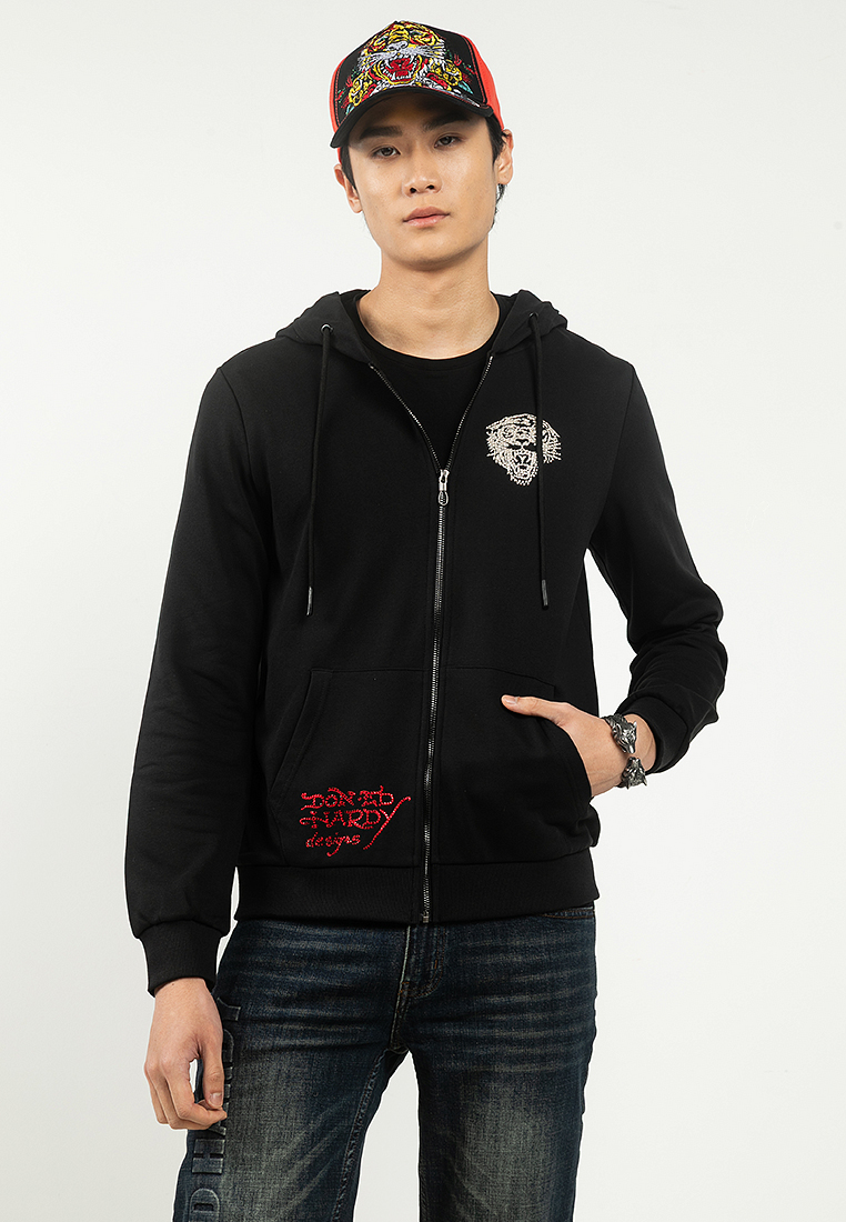 Ed Hardy Jaket Hoodie Ed Hardy L.A Tiger Zipper Up