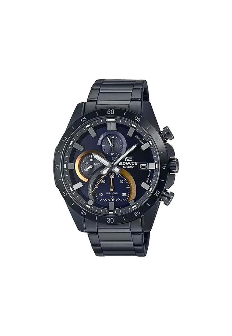 Edifice Men's Chronograph Watch EFR-571DC-2AV Black Stainless Steel Band Watch for mens