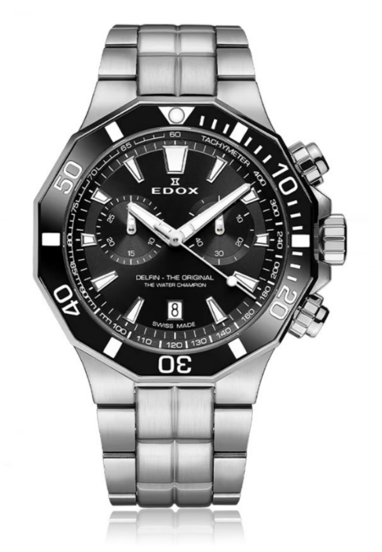 Edox EDOX Delfin Chronograph Black Dial Men Watch (10112-3NM-NIN)
