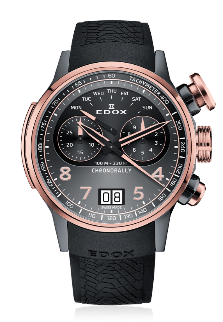 Edox Edox Chronorally Chronograph 45 Swiss Made Men Watch (38003-TINGR-GNR)
