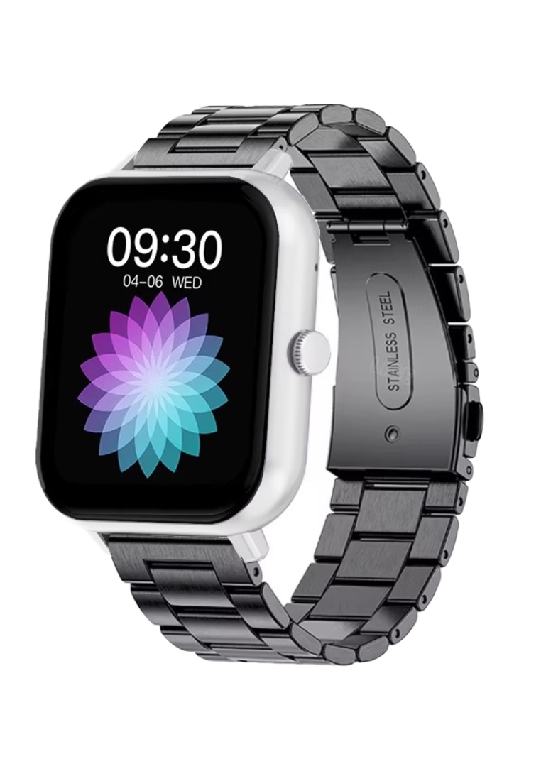 EGLANTINE Unisex Rectangular Smart Watch - Silver