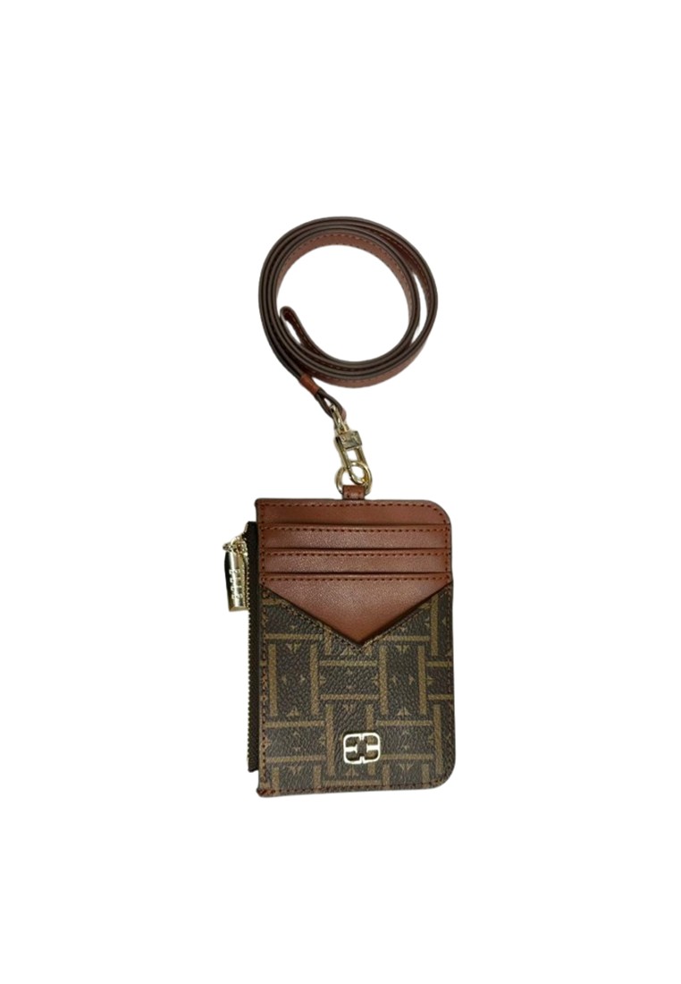 ELLE MONOGRAM CARD SLOT WITH LANYARD