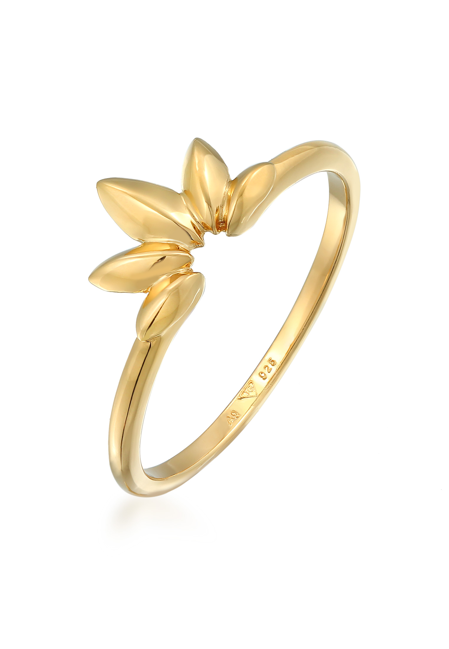 ELLI GERMANY Radiating Leaf Ring – Gold-Plated Silver