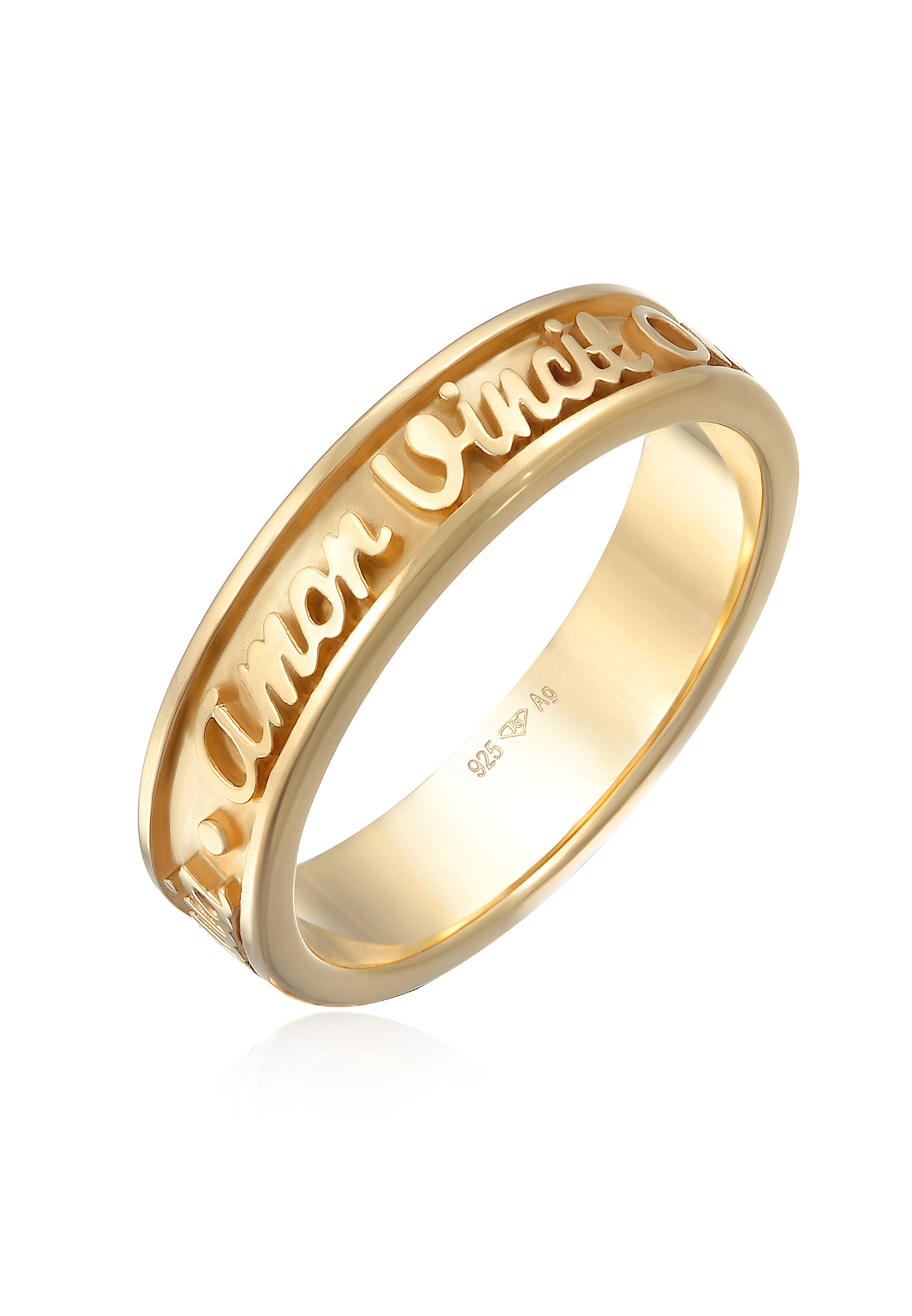 ELLI GERMANY Amor Vincit Omnia Ring – Gold-Plated Silver