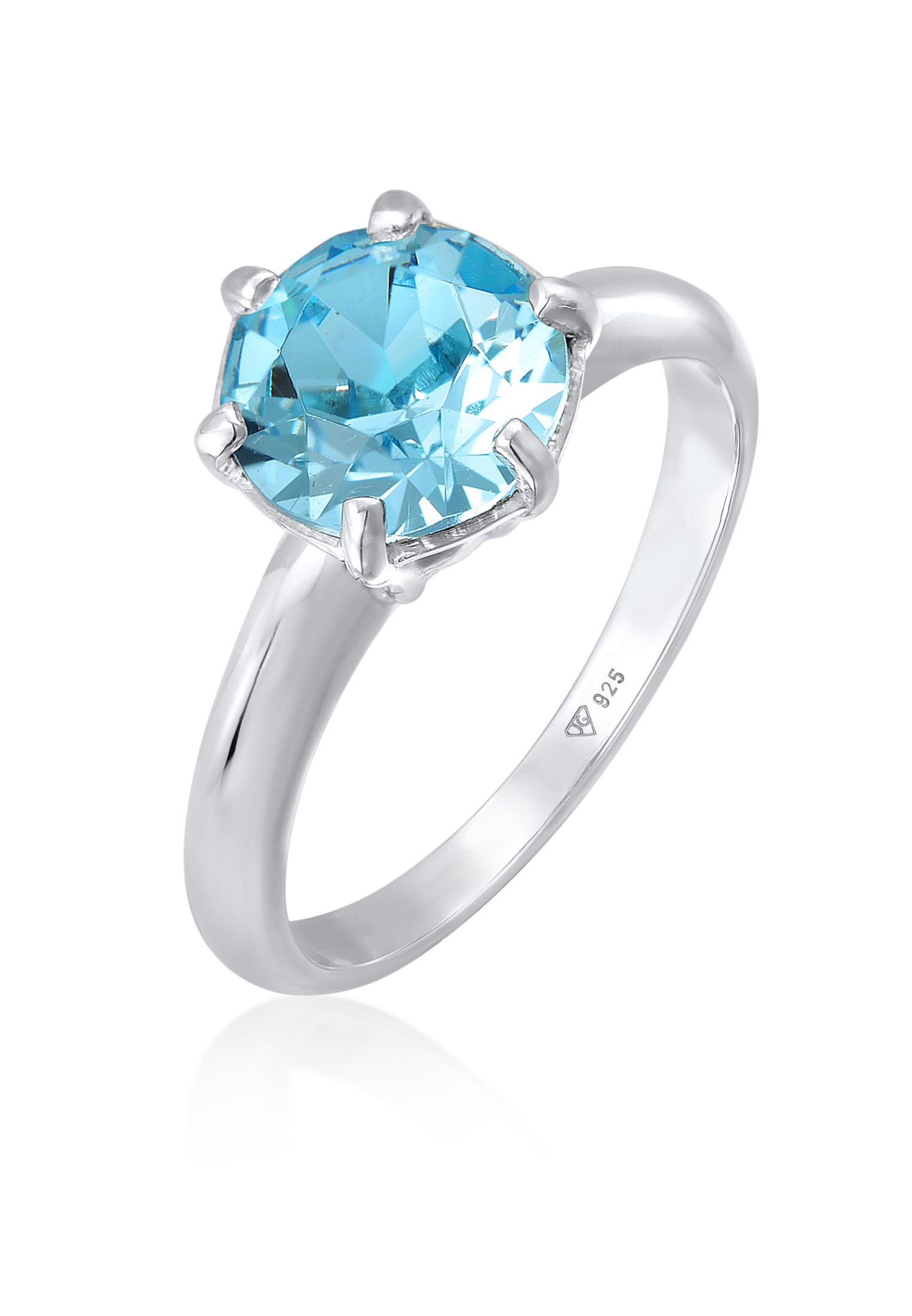 ELLI GERMANY Ring Solitaire Crystal Light Blue