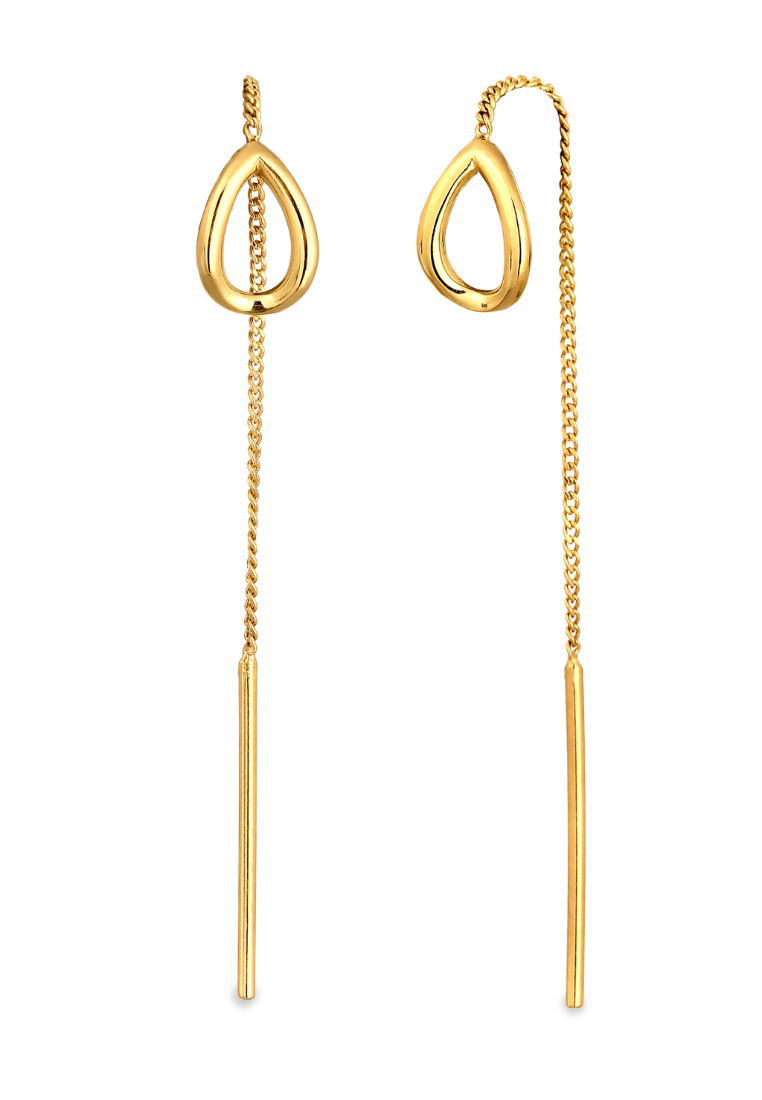 ELLI GERMANY Threader Drop Ear Hangers – Gold-Plated Silver