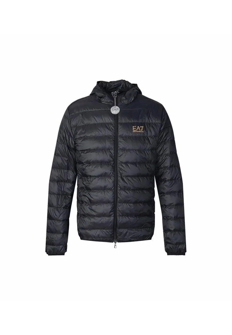 Emporio Armani EA7 Men’s Core Identity Down Jacket with Hood in Black 8NPB24 PNGPZ 0208