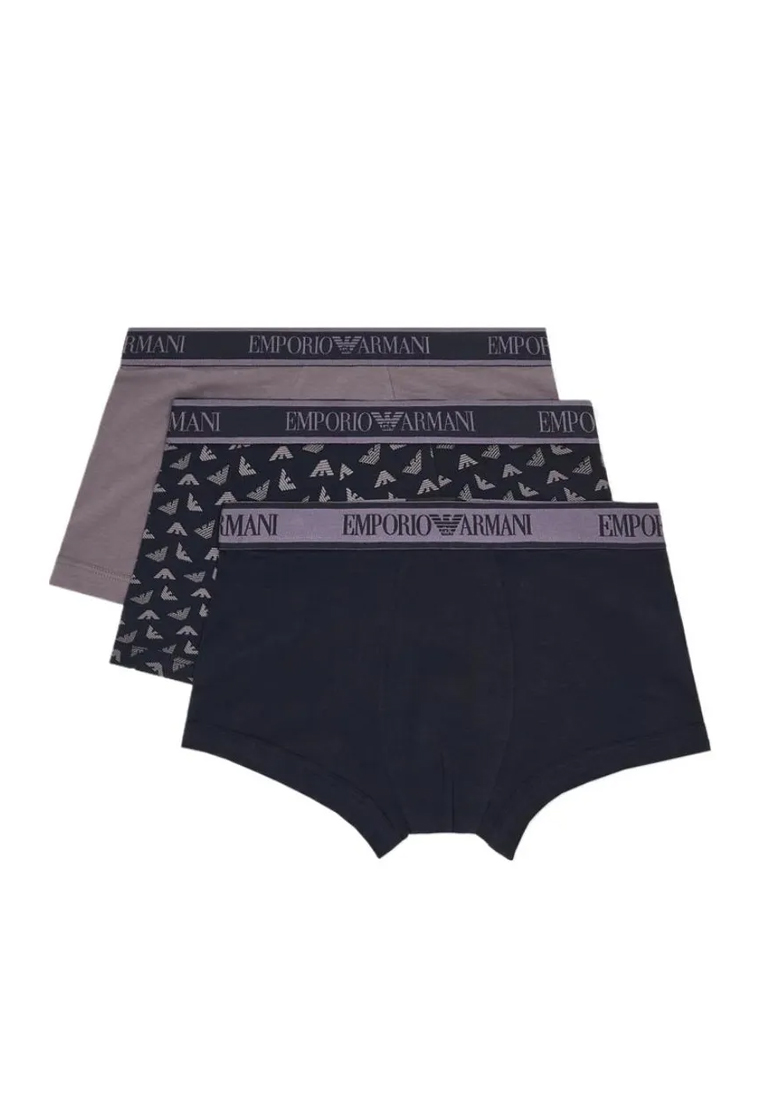 Emporio Armani Men’s 3Pack Cotton Underwear Boxer Briefs in Navy/Grey/Navy EM000370 AF10779 MC066