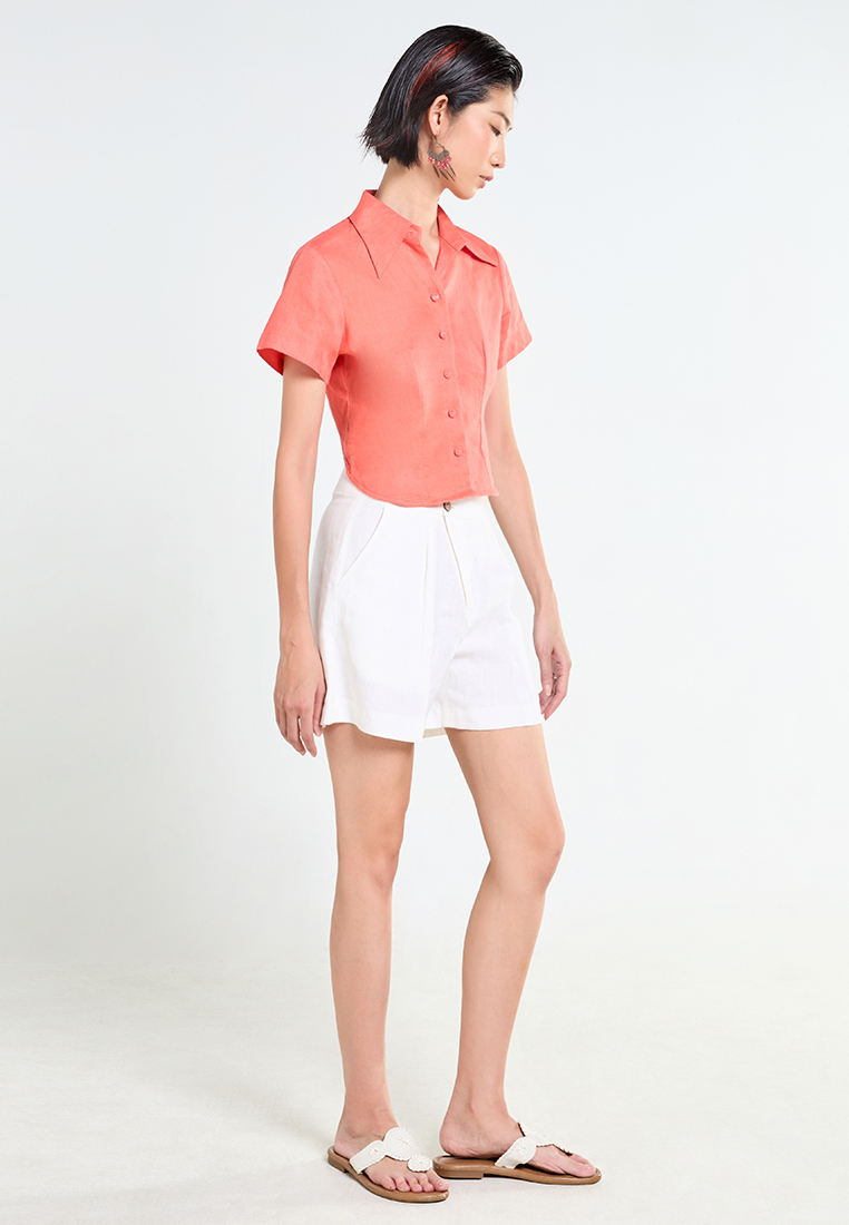 F2 - Fashion and Freedom Linen Tie-Back Top