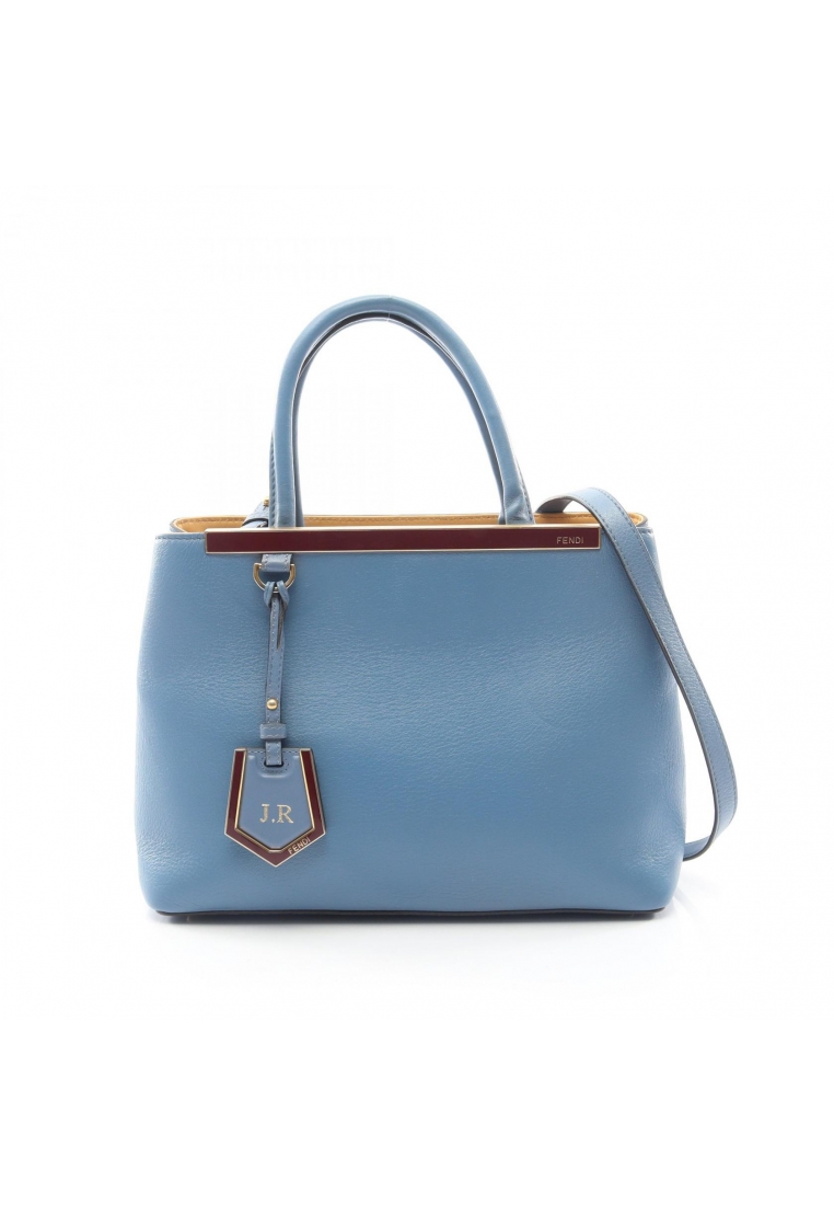 Fendi Pre-Loved Fendi PETITE 2JOURS Petit 2Jours 2WAY Handbag leather blue Bordeaux