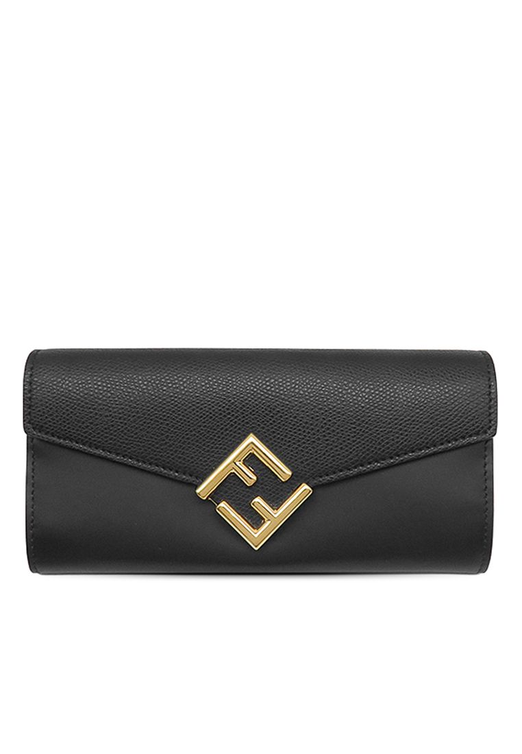 Fendi Pre-Loved Fendi Leather Ff Diamonds Continental Wallet