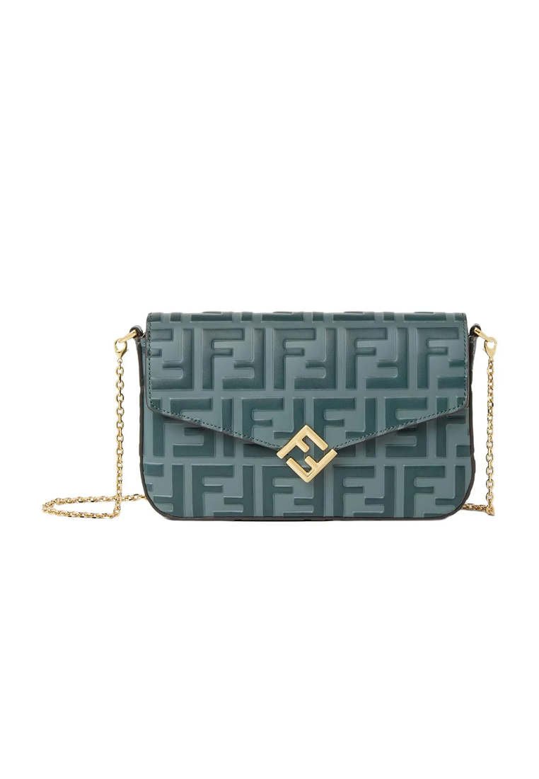 Fendi FF Diamonds Women's Shoulder Bag in Green Matcha Green 8M0509 ADYM