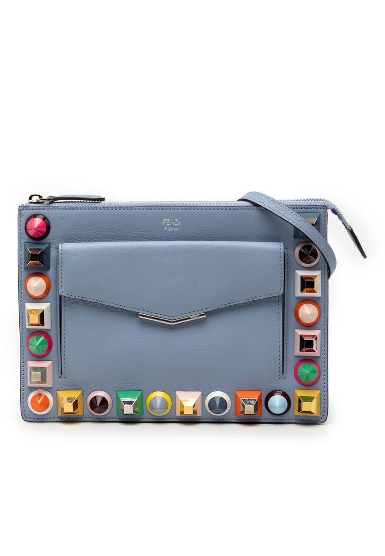 Fendi Pre-Loved Fendi Mini 2jours Studded Leather Vitello Dolce Crossbody