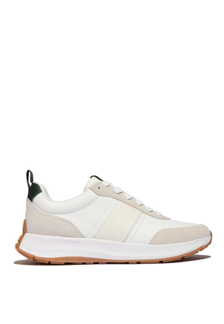 FitFlop FitFlop F-MODE FLOW Men's Leather/Suede Sneakers - Urban White/Stone (IN8-D13)