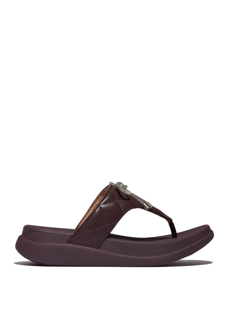 FitFlop FitFlop F-MODE Go Crystal-Bow Quilted Toe-Post Sandals - Plumberry (E1N-C88)