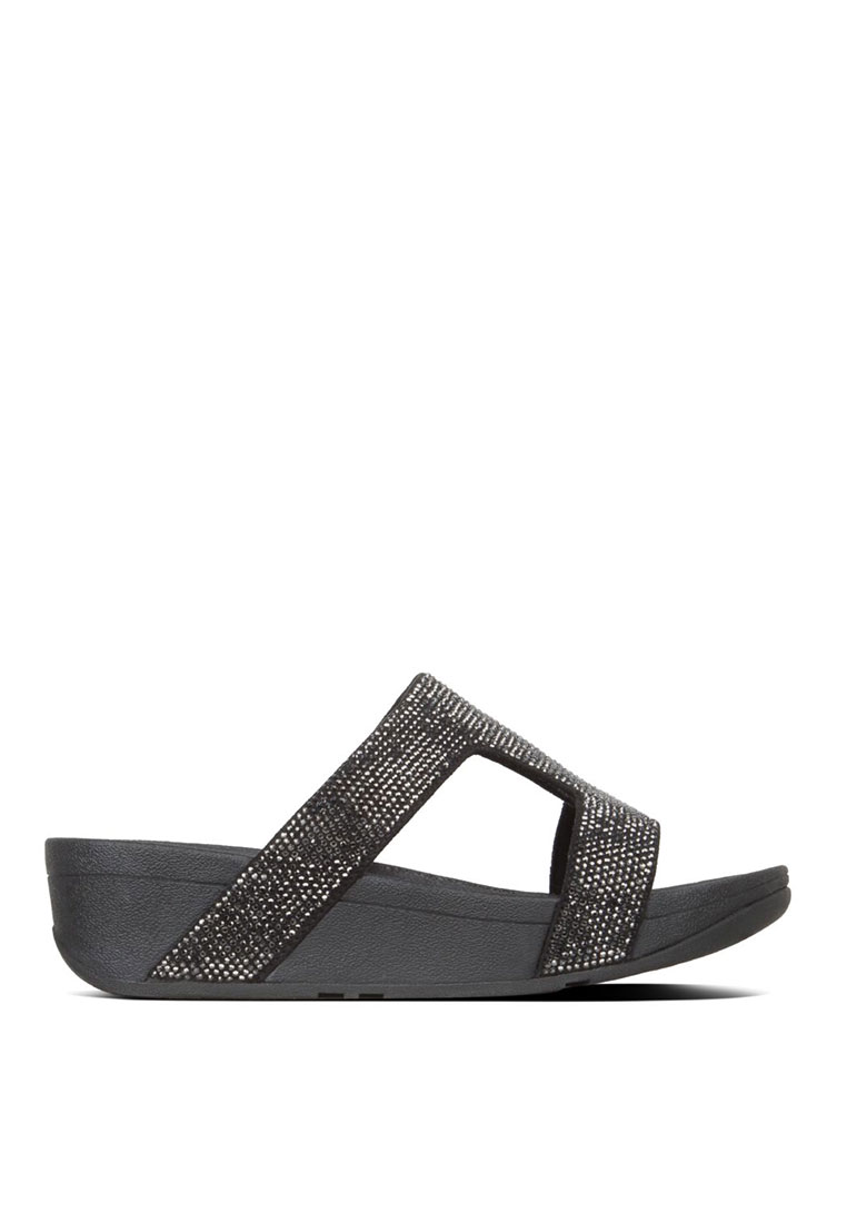 FitFlop FitFlop MARLI H-Bar Hotfix Crystal Slides -Black (W28-001)