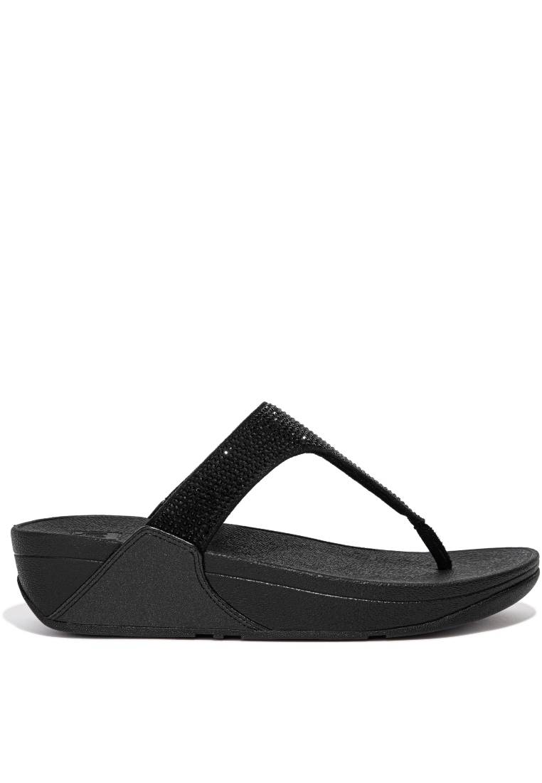FitFlop FitFlop LULU Women's Crystal Toe-Post Sandals - All Black (EC5-090)
