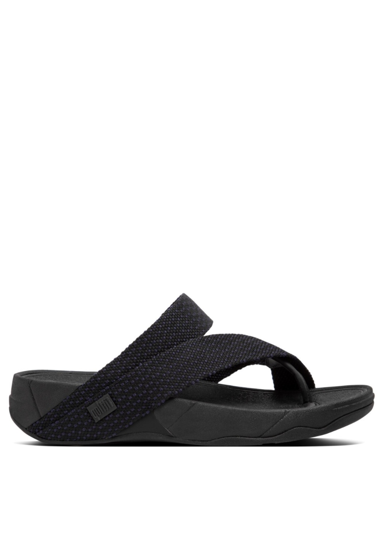 FitFlop FitFlop SLING Men's Dotted-Weave Toe-Post Sandals - Black/Sea Blue Mix (H06-841)
