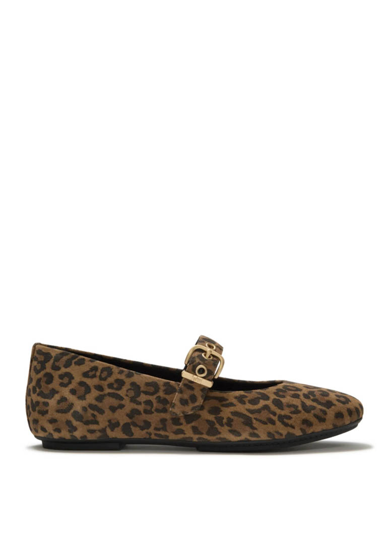 FitFlop FitFlop DELICATO Suede Leopard Mary Janes - Tan/ Black (ADQ-E76)