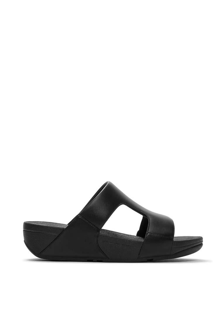 FitFlop FitFlop LULU Leather H-Bar Slides - All Black (A4O-090)