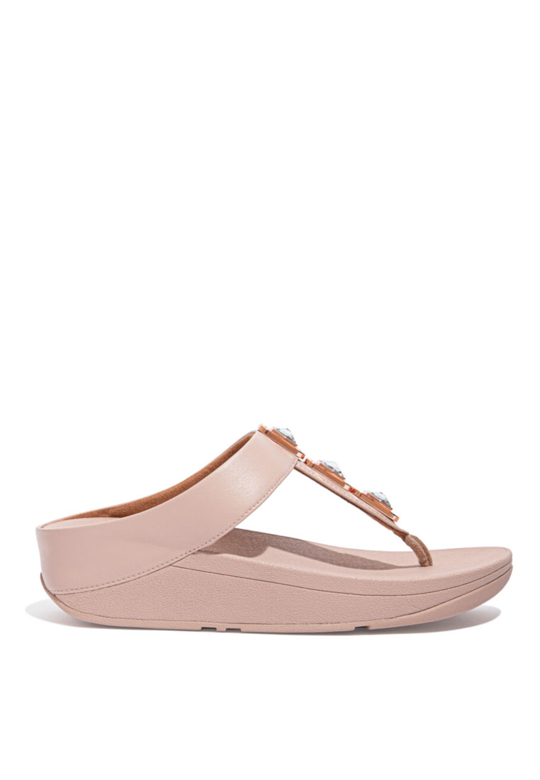 FitFlop FitFlop FINO Crystal Lock Toe-Post Sandals - Beige (DA8-137)
